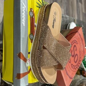 Rose gold bling sandles